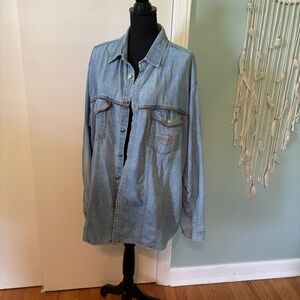 Harley Davidson Light Blue Denim Shirt 100 Cotton